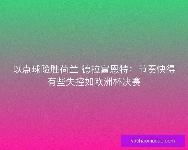 以点球险胜荷兰 德拉富恩特：节奏快得有些失控如欧洲杯决赛