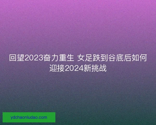 回望2023奋力重生 女足跌到谷底后如何迎接2024新挑战