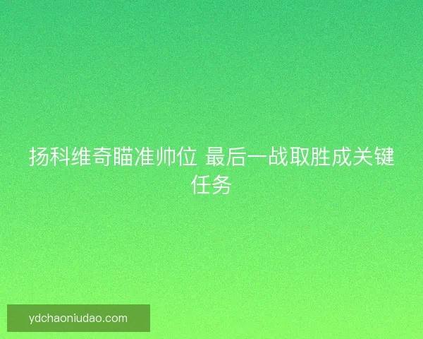 扬科维奇瞄准帅位 最后一战取胜成关键任务 扬科维奇瞄准帅位 最后一战取胜成关键任务