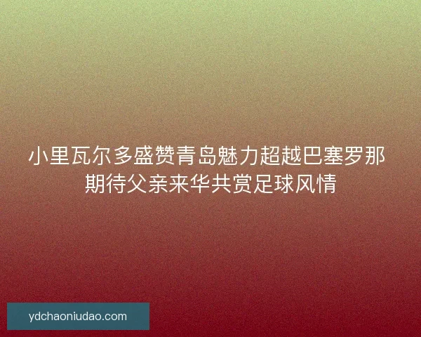 小里瓦尔多盛赞青岛魅力超越巴塞罗那 期待父亲来华共赏足球风情